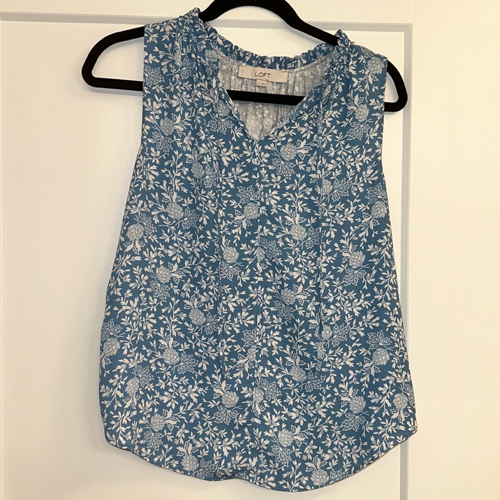 Light Teal Floral Blouse